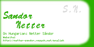 sandor netter business card